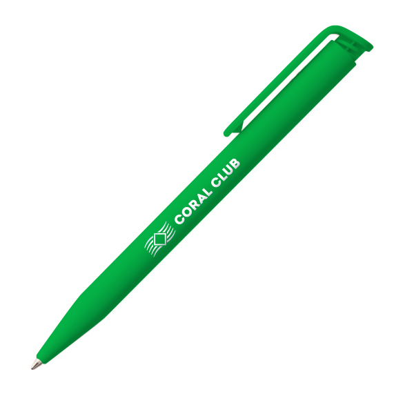 Ручка с логотипом, зеленая