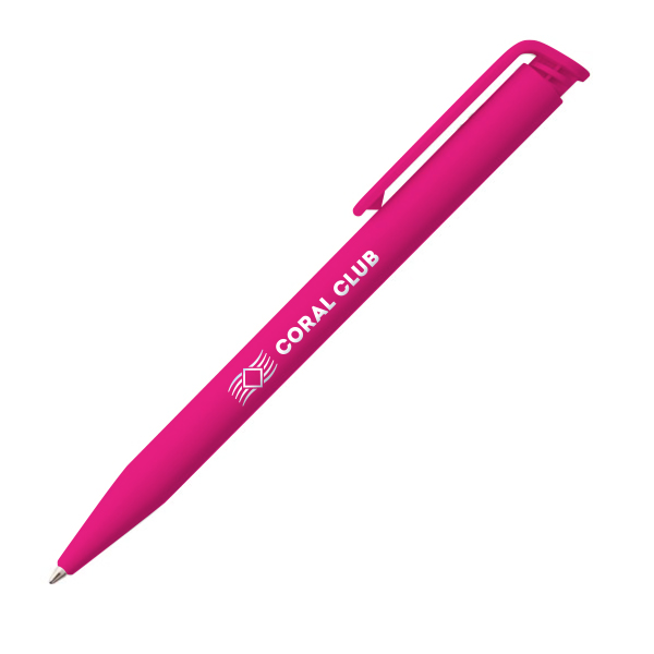 Ручка с логотипом, розовая